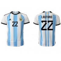 Argentinien Lautaro Martinez #22 Fußballbekleidung Heimtrikot WM 2022 Kurzarm